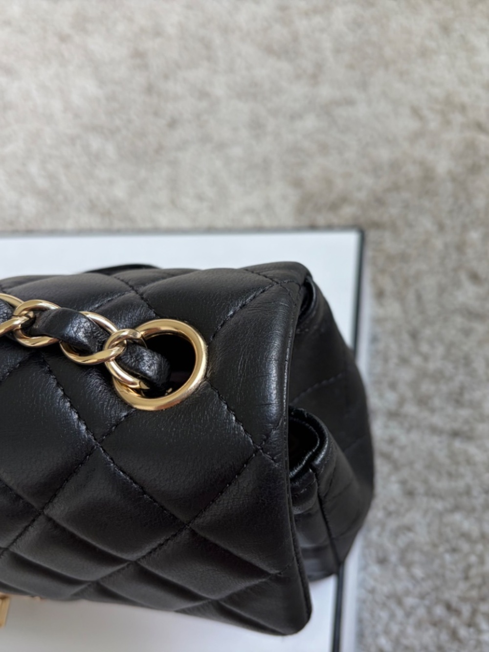 Chanel Classic Black Lambskin Flap Rectangular Mini LGHW 24 series - Picture 8 of 17